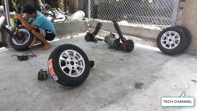 Homemade Lamborghini car part 3 - Front axle suspension смотреть онлайн