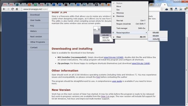 Resize Windows with Sizer Plugin for 720p Screencast смотреть онлайн