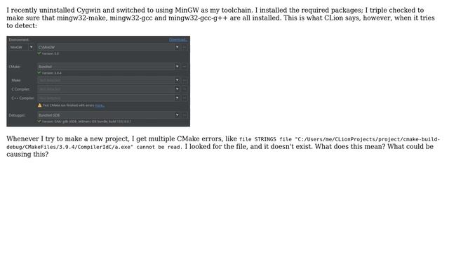 CMake error when creating project in CLion смотреть онлайн
