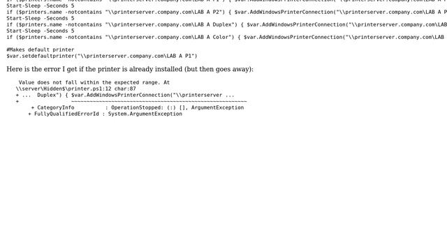 Adding Network Printers via Powershell смотреть онлайн