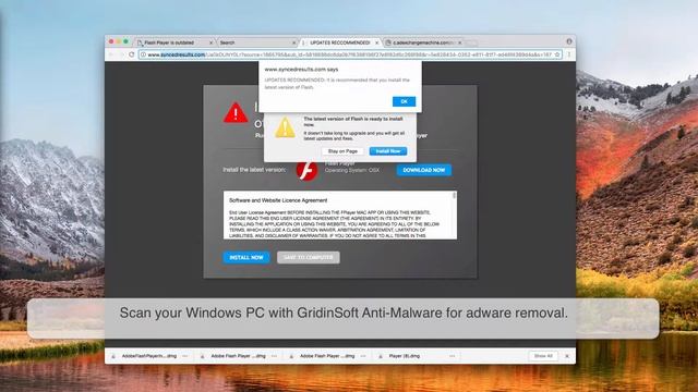 Syncedresults.com fake Flash Player update alert (removal). смотреть онлайн