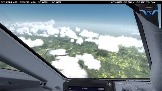 Brussels - Vienna | OS352 Austrian Airlines | PMDG B738 BW NGXu | P3D v4.5 смотреть онлайн