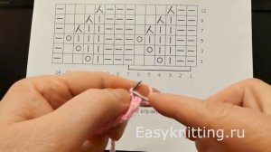 Простой и красивый ажурный узор спицами