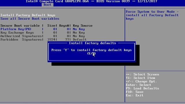 Intel Compute Card CD1P64GK BIOS смотреть онлайн