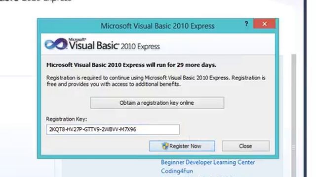 Visual basic 2010 expresss product key смотреть онлайн