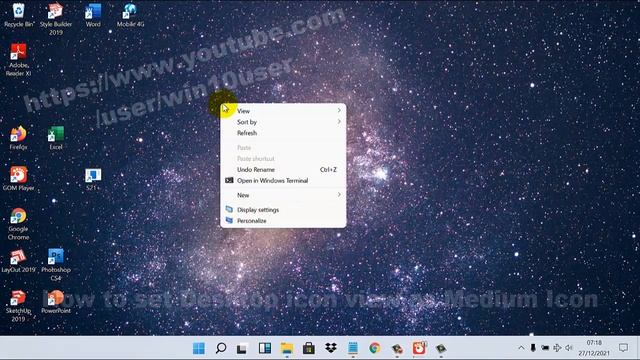 Windows 11 Home : How to set Desktop icon view as Medium Icon смотреть онлайн