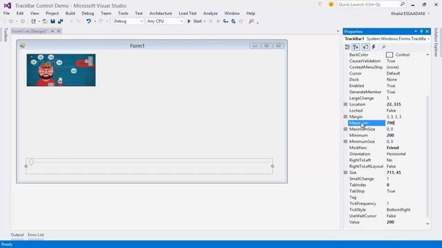 30. أداة شريط التغيير TrackBar Control смотреть онлайн