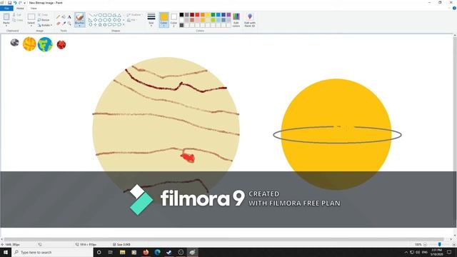 Solar system drawing on Windows Paint смотреть онлайн