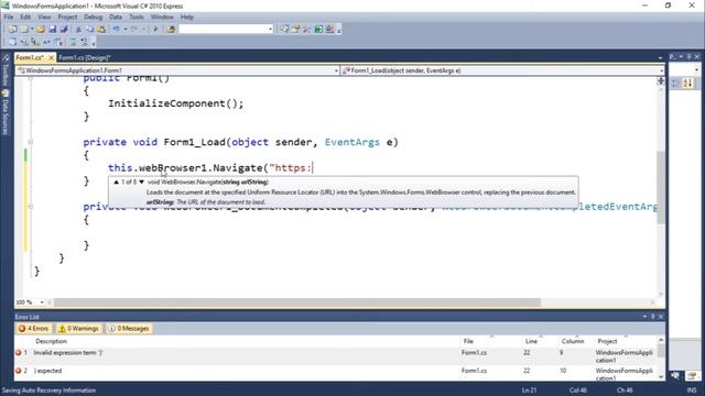C# Windows Forms Tutorial #12 - Web Browser смотреть онлайн