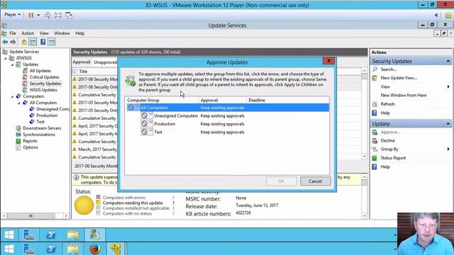 Approving Patches for Deployment in WSUS смотреть онлайн
