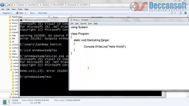 C# Language Tutorial | Compiling C# Code From Command Line (Part6) | C# Full Course by Sandeep Soni смотреть онлайн