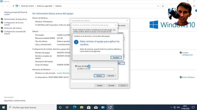 Configurar Nombre, Dominio Y Grupo De Trabajo En Windows смотреть онлайн