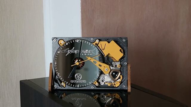 Exclusive desk clock made with computer hard drive, unique gift. (model #18, Cyberpunk 2077) gift смотреть онлайн
