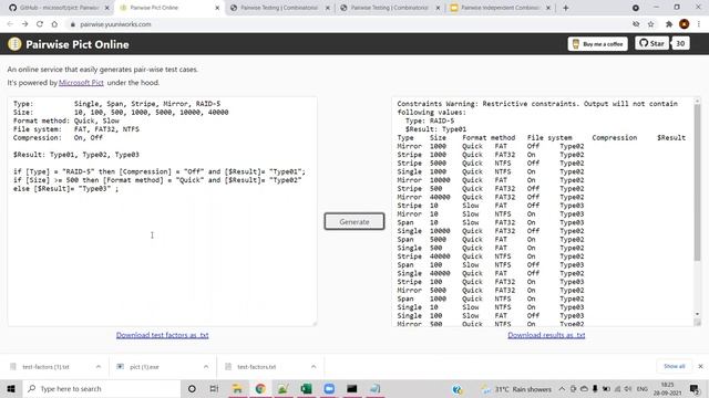 Pairwise Independent Combinatorial Testing - PICT (Generate valid business data combos in seconds ! смотреть онлайн