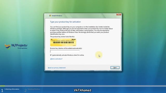 Windows Vista Product Key Selection Window смотреть онлайн