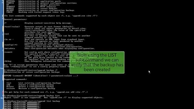 A brief overview of IIS 7.5 part 3/5 (restore/backup configurations) смотреть онлайн