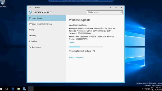 Windows 2016 TP3: updating GUI version with KB3097877 and 2 standard updates смотреть онлайн