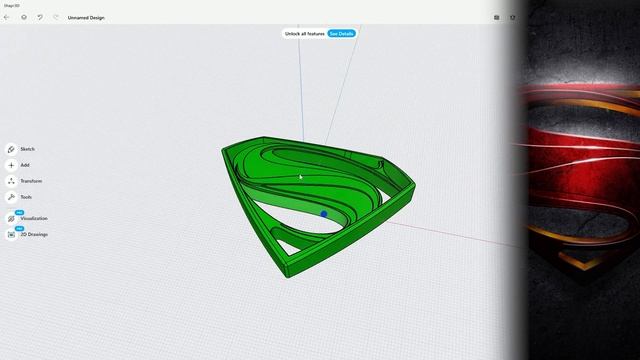 SHAPR3D MODELING LOGO SUPERMAN 4K (Windows 11) смотреть онлайн