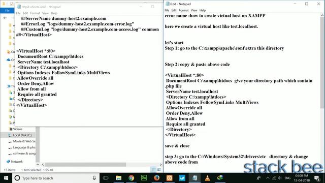 how to create virtual host in XAMPP смотреть онлайн