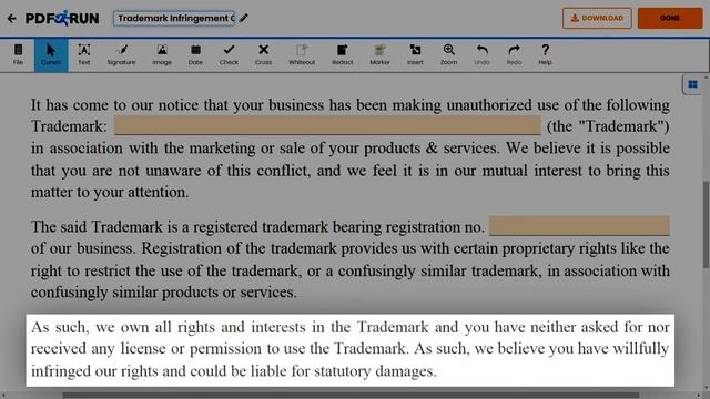 How to Fill Out Trademark Infringement Cease and Desist Letter Online | PDFRun смотреть онлайн