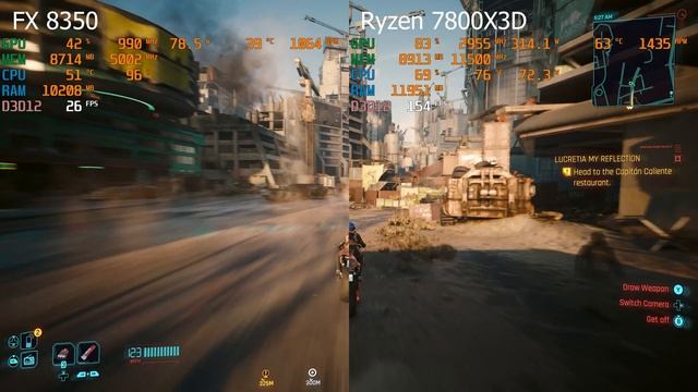 AMD CPUs Progress 2012/2023: FX 8350 vs Ryzen 7 7800X3D in Cyberpunk 2077 v2.02 смотреть онлайн