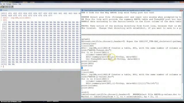 Biostatistics R for loop ANOVA TukeyHSD-1 смотреть онлайн