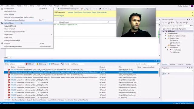 Installing Google Test Framework in Visual Studio - Part 1 смотреть онлайн