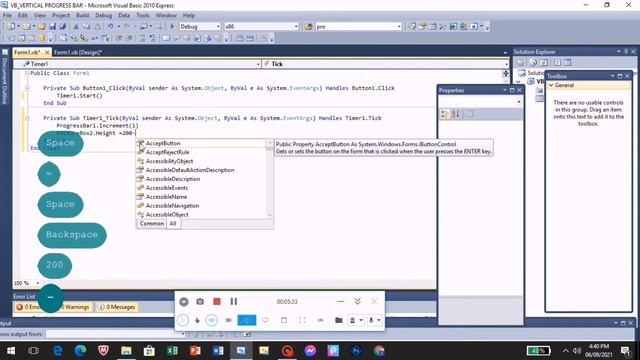 HOW TO CREATE VERTICAL PROGRESS BAR IN VISUAL BASIC. NET |2021|LATEST смотреть онлайн
