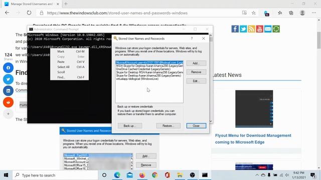 Manage Stored Usernames and Passwords in Windows 10 смотреть онлайн