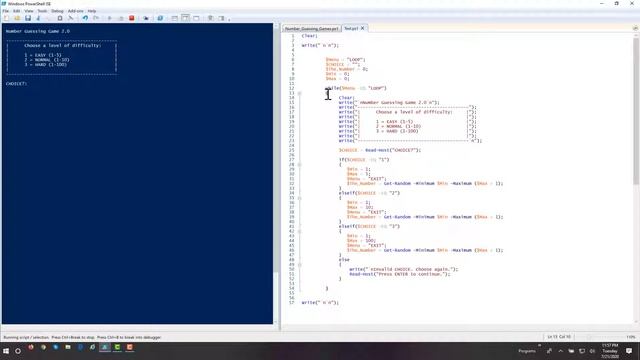 PowerShell 07: Repetition AND Decision Structures - A Number Game смотреть онлайн