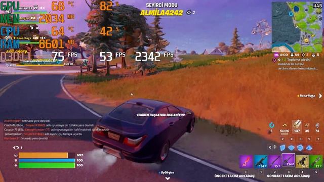 Fortnite : 1050 Tİ + Ryzen 5 2600 + 16 gb ram | All settings 1080p benchmark fps performance test смотреть онлайн