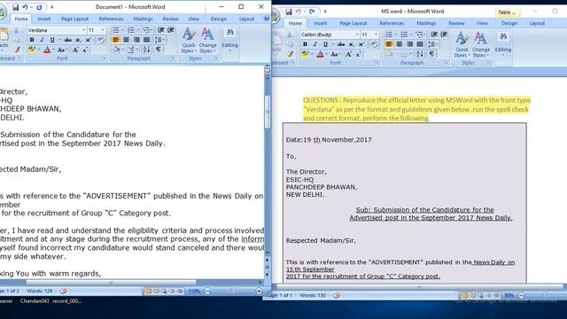 MS - WORD for CPT TEST of WBSEDCL Recruitment 2017 смотреть онлайн
