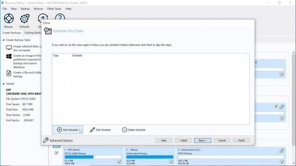 Cloning a disk using Macrium Reflect 8