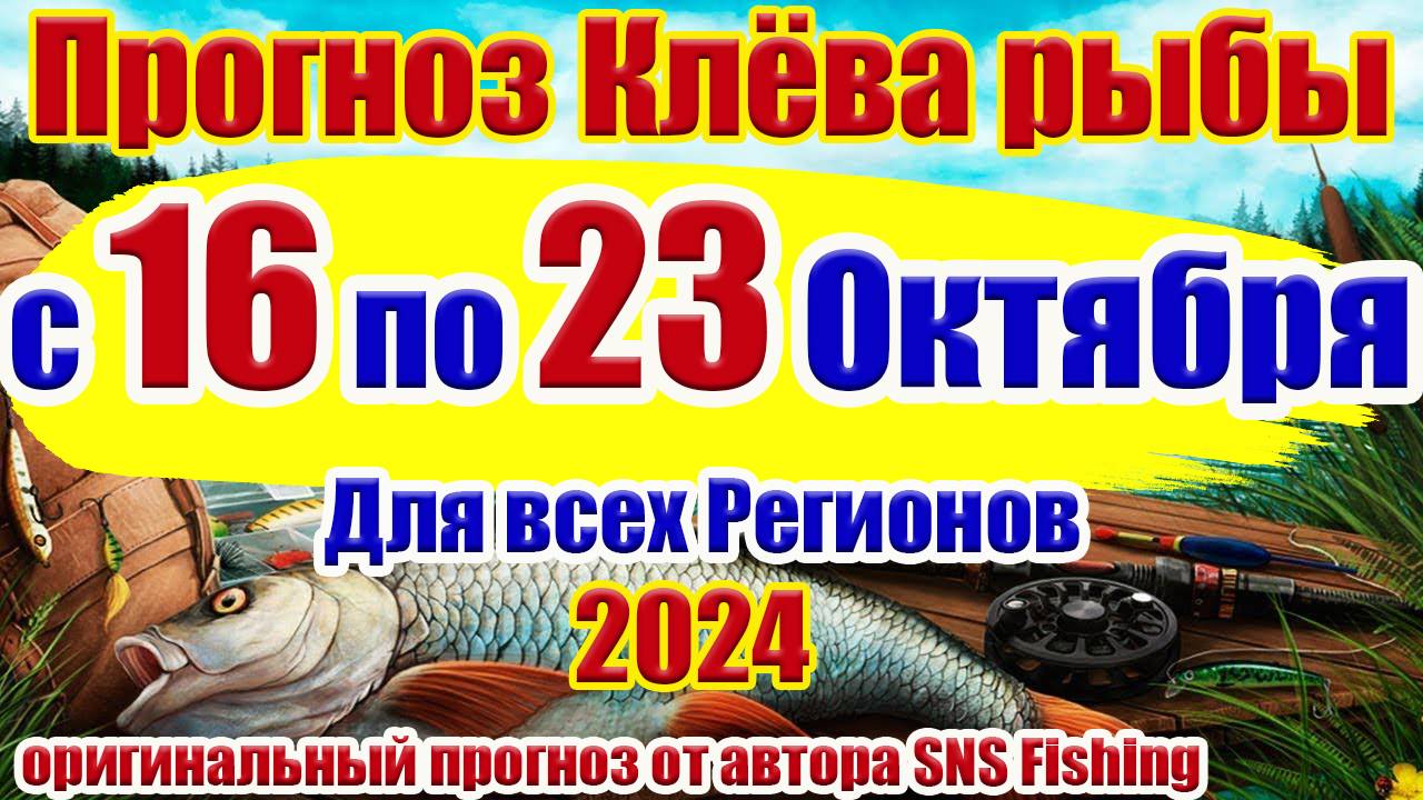 Календарь рыбака Прогноз клева рыбы на неделю с 16 по 23 Октября смотреть онлайн