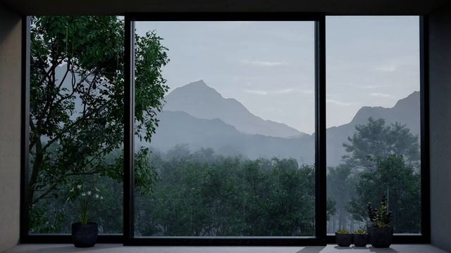 폭우 빗소리 가짜 창문 빔프로젝터, Fake window, Unreal Engine 5 -Heavy Rain- UHD 4K смотреть онлайн