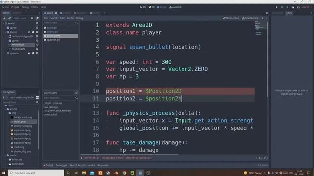 how to make a space shooter game in Godot part2 смотреть онлайн