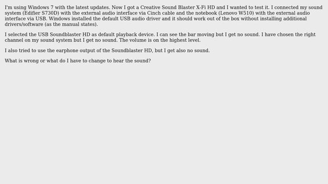 Creative Sound Blaster X-Fi HD: No sound смотреть онлайн