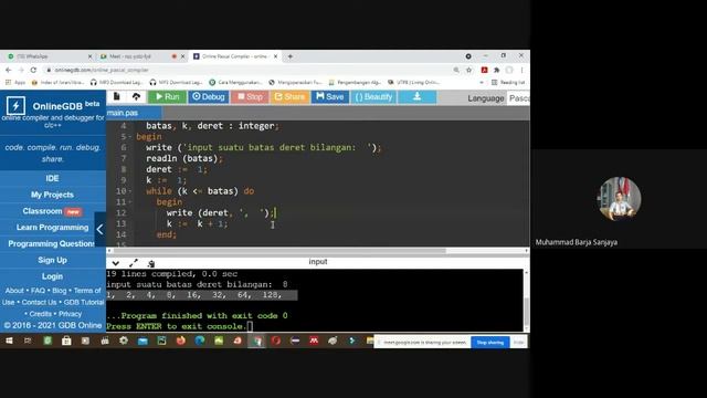Deklarasi Dan Eksekusi Kode Program Pemrograman Pascal Pada Editor Compiler Online смотреть онлайн