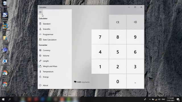 Windows 10 Scientific Calculator with conversion - length, temperature, volume, energy, weight, etc смотреть онлайн