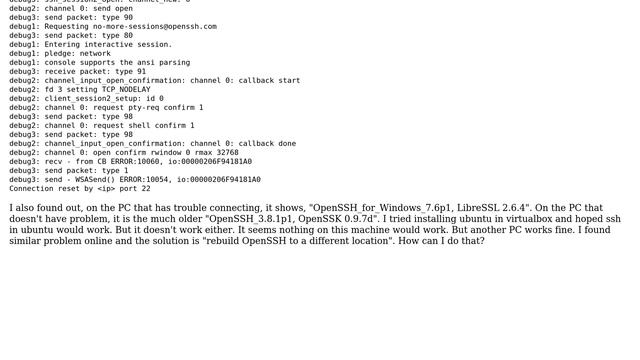 Connection reset by ＜ip＞ port 22 for all sites смотреть онлайн