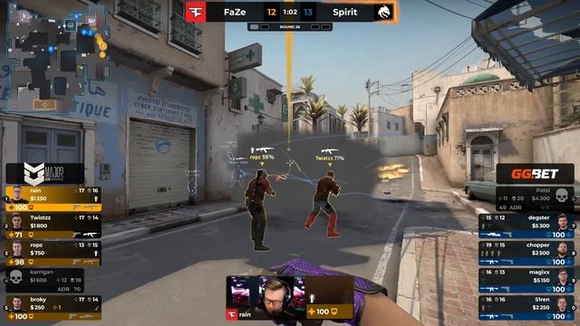 [4K] FaZe vs Spirit – Map 2 Dust2 - PGL Major Antwerp 2022 смотреть онлайн