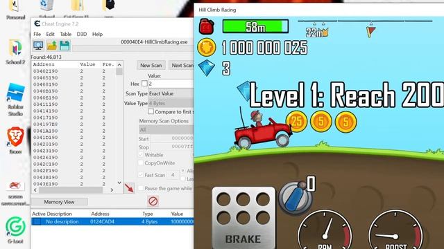 How to hack Hill Climb Racing- Windows 10 (Cheat Engine) смотреть онлайн