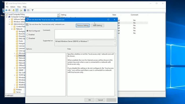 Windows 10: How to hide yellow warning sign from the network icon using editor gpo. смотреть онлайн