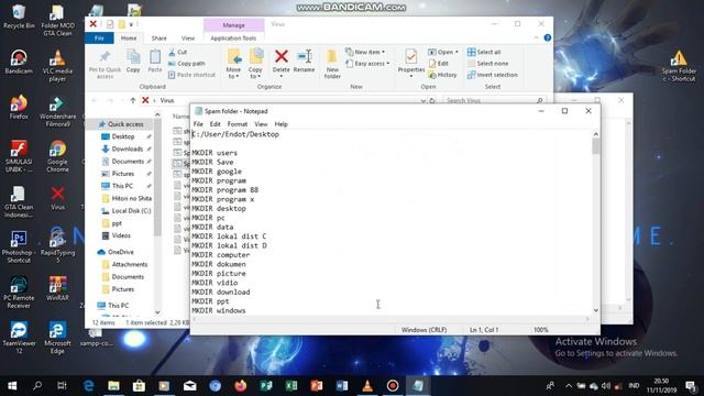CARA MEMBUAT VIRUS DI NOTEPAD 100% WORK смотреть онлайн
