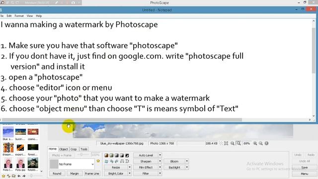 How to make a watermark text in photoscape windows 8 1 смотреть онлайн