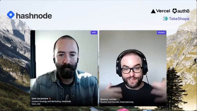 Keynote with Sam Sycamore and Quincy Larson - Hashnode Bootcamp Sept 2021 смотреть онлайн
