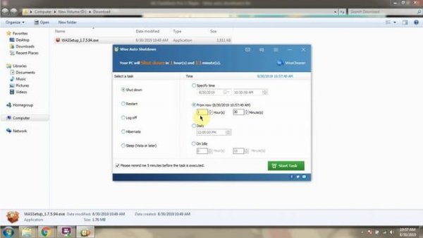 How to install and use Wise auto shutdown in Windows Operating System?