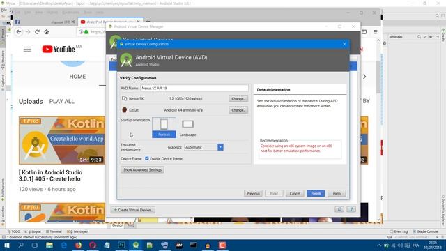 [Kotlin in Android Studio 3.0.1] #06 - Create Virtual Device AVD Emulator смотреть онлайн