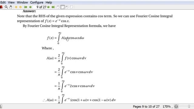 Fourier SIne and Cosine integral- Problems смотреть онлайн