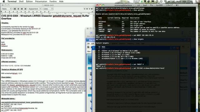 CVE-2010-0304 : Wireshark LWRES Dissector getaddrsbyname_request Buffer Overflow смотреть онлайн